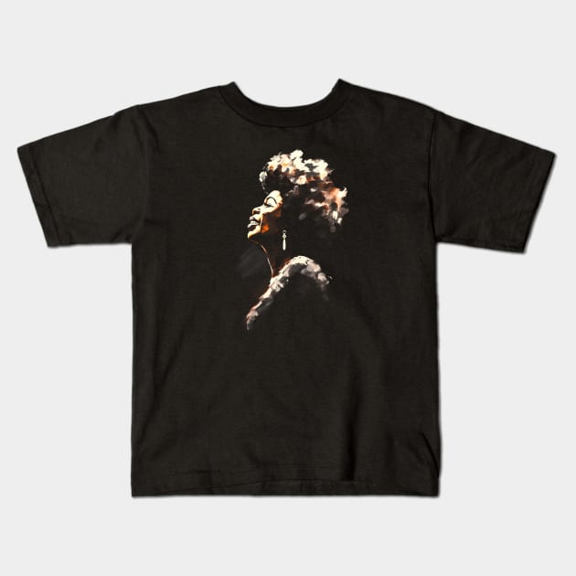 Jazz Singer Portrait #1 Kids T-Shirt by Butterfly Venom